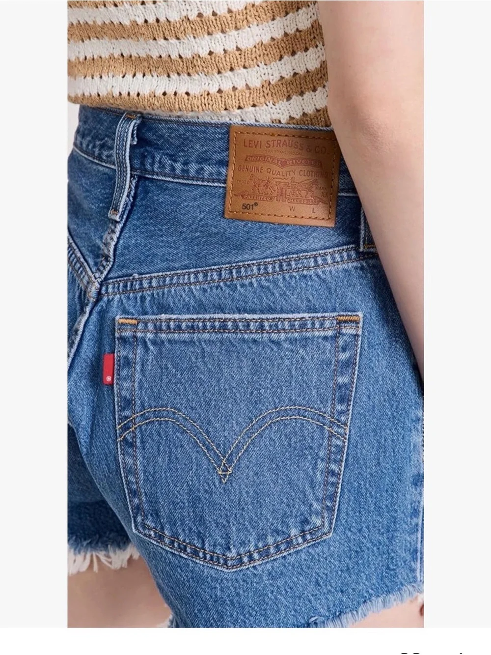 Levi's Women's Premium 501 Original Shorts ​- Medium Indigo - Picture 2 of 4